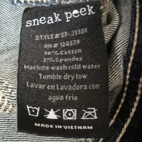 Sneak Peek Denim Jacket Blue Washed Studded Size Small - Picture 8 of 8